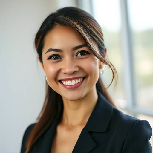 Retrato profissional de uma mulher sorrindo.